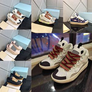 LANVINS90 scarpe casual in pelle goffrata slip-edge in pelle di vitello intrecciata a rete lanvins90 per uomo e donna con sneakers suola in gomma di alta qualità