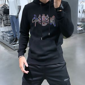 Çin moda markası erkekler sweatshirtler kış yeni satış sıcak elmas desen tasarımı hoodie yama cep sıradan çok renkli kazak m-3xl