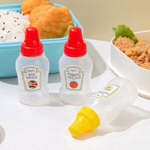 Mini kryddor sås flaskesalladverktyg bärbar tomat ketchup flaskor sallad dressing container för bento lunchlåda kök burkar