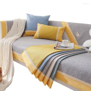 Camas de cadeira sofá de almofada de linho de algodão para sala de estar Four Seasons Universal Non Slip Cover Modern Leather