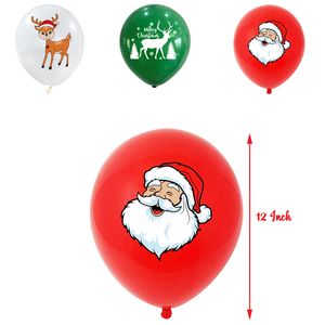 Party Supplies Christmas Merrychristmas Santa Claus Snowman Flag Cake Plug In Latex Balloon Party Set ED40