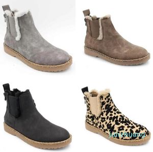 Designer -2022 Large Size Plush Short Martin Boots Plush Thickened Snow Women's Fashion Casual Leopard Cotton Boot