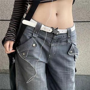 Belts Estrela Rhinestone Belt Women Jeans Buckle Vintage PU 2000S Y2K ACESSÓRIOS MAHOR 105.5cm