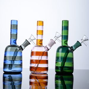 Flaskform glas bongs vattenpipa unika bong 14mm kvinnliga fogvattenledningar mini olja dab riggar bong med sk￥l och diffus downstem