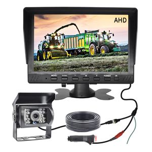 12 To 24V AHD 7inch Car Monitor Display Vehicle Rear View Backup Camera System For Truck Trailer RV Pickup 1024x600p IPS Screen
