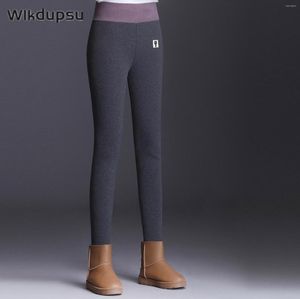 Leggings femininas Mulheres inverno quente Térmico isolada Hight cintura calça esticada calça calça algodão fêmea grossa de tamanho grande