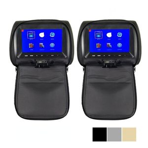 2pcs set Universal 7 inch Touch Screen Car Video Monitor MP5 Player Headrest Monitor Support FM transmitter AV USB SD Input Built in Speaker