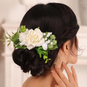 Headpieces Bridal Flower Hair Comb Romantic Headboard White Women Accessories Wedding Hairband For Girl Anniversary