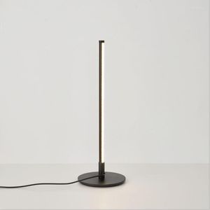 Lâmpadas de mesa Post Post LED LED Desk Lamp Black/Gold Strip for Bedroom à beira da cabeceira Estudo LEITA LEITA DE LEAGENS INTERIOR