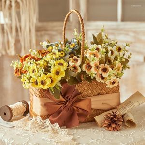 Dekorativa blommor japanska rosen konstgjorda DIY -mittstycken bröllop balkong cottagecore dekoration bord och rumstillbehör för hemmet