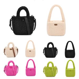 Mini UGG женская сумка-плюшевый клатч 22 новых продукта Флисовая модная сумка Adeline Sherpa Роскошные мужские дизайнерские плечевые ремни Malibel Crossbody Сумки из овечьей шерсти