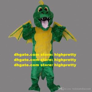 Dragão Green Dragão Dianosaur Mascote Costume Adulto Caracteto de Caracteres de Cartoon Promoção Promoção Fancy Hout-end ZZ7990