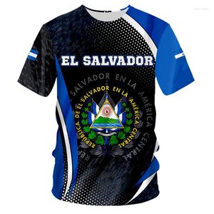 Herr T-shirts El Salvador Skjorta DIY Custom Slv Land Flagga Spanska Republiken Po Kläder Oversized Blå