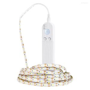 Strips LED Strip Light Indoor PIR Motion Sensor Detector Flexible Tape 5V Waterproof Lamp 1M 2M 3M SMD2835 Battery Power