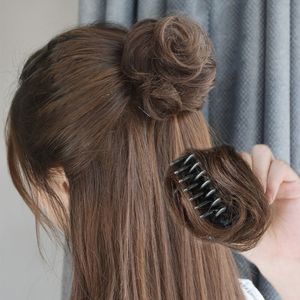 Haarstifte lockige kurze synthetische Erweiterung Chignon Donut Roller Brötchen Perücken Klauenclip in Stück für Frauen