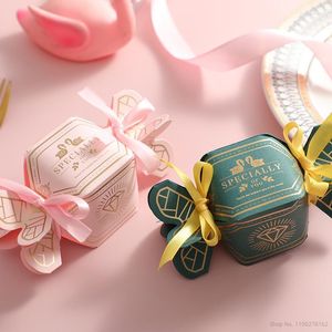 Geschenkwikkeling Wedding Favor Box Paper Tassen Baby Shower Birthday Chocolate Supplies Valentijnsdag Candy Packaging