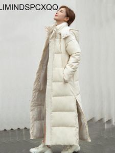 Women's Fur Women's Trench Coats 2022 X-long Hooded Down Cotton Winter Coat Women Casual Thick Parkas Fashion Jacket Warm Outwear Soild Female