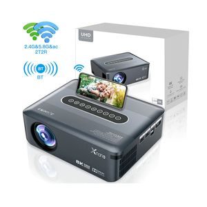 8K 디코딩 스마트 프로젝터 4K 풀 HD 1080p LCD 프로젝터 200 인치 안드로이드 9 WiFi 2T2R 비디오 홈 시어터 XNANO X1