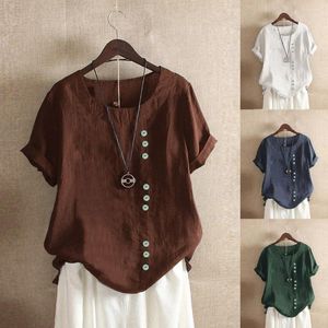 Camisetas masculinas 5xl plus size linho blusas feminino casual button diariamente boho tanic blusa blusa lady vintage