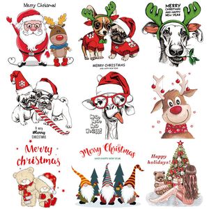 Notions Iron on Transfers Patch Christmas Heat Transfer Stickers for Clothing Jackets Pillow Backpacks Clothes Decorations Appliques with Santa Claus Snowman