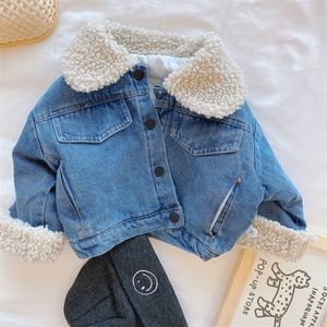 Daunenmantel Frühling Winter Kinder Jeansjacke Baby Jungen Mädchen Warme Mode Kinder Oberbekleidung Kleinkind Kleidung 221107