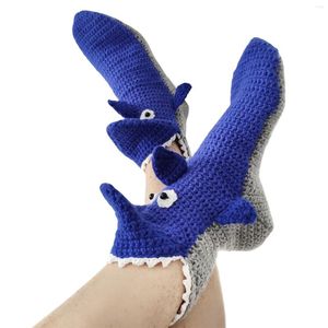 Men's Socks Christmas Kids Adult Winter Warm Knitted Novelty Cartoon Animal Style Patchwork Non-Slip Floor For Women Men