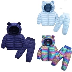 Set di abbigliamento Inverno Bambini Neonato Caldo Piumini con cappuccio Pantaloni Ragazze Ragazzi Tuta da neve Cappotti Tuta da sci 221107