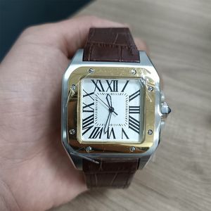 Designer Square Mens Watch 40 mm Geneva Oryginalny ruch ze stali nierdzewnej zegarki Bransoletka Fashe Watche Mężczyzna wysokiej jakości Montre de Luxe Waterproof