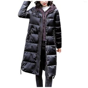 女性のダウンライトウェイトコートソフトロングスリーブフルジップ水耐性パック可能なフード付きジャケットとファーカラー