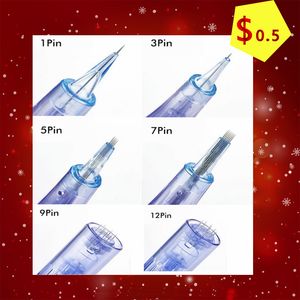 Micro Needle Cartridges for PMU & Permanent Makeup - 1RL, 3RL, 5RL, 7, 9, 12, 24, 36, 42 N2 Needles with Screw Type Socket - Ideal for Lips and Eyeliner - Home Beauty Set