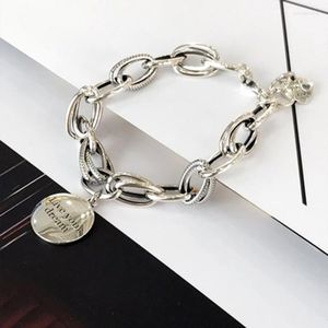 Charm Bracelets LYBUY Dream Come True Fashion Women's Round Thai Silver Bracelet 925 Sterling Retro Double Circle