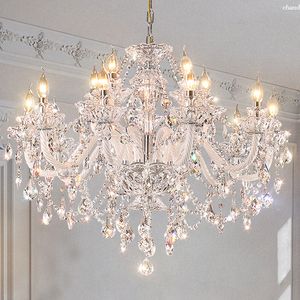 European Classic Crystal Pendant Lamps French Romantic Pendant Lights Fixture LED Chandelier Droplight American Luxury Hanging Lamp Home Decoration