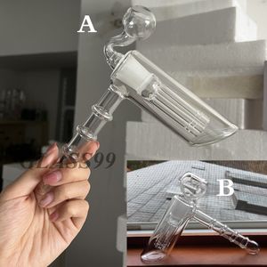 Helix Hammer Glass Pipes Mini Hand Smoking Pipe with Diffuse Downstem Glass Water Bongs Bubbler Dab Rig Shisha Accessory Hookah Ash Catchers