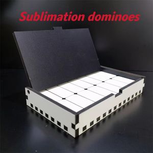 Sublimation Domino Set Blank White Dye Wooden Domino Block 28pcs per box Double-sided printing Toy Blank Printable Wood Boxes1