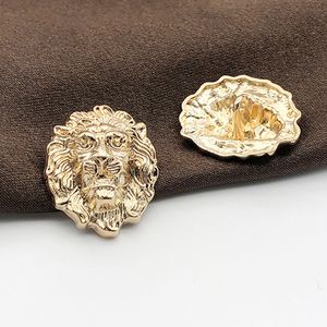Metal Lion Head Button Animal Lion Diy Sewing Buttons for Coat Jacket Sweater 25mm