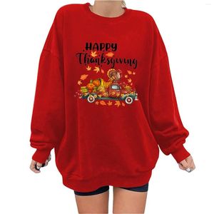 Women's Hoodies Quarter Zip Shirt Womens Thanksgiving Cute Print Top Loose Round Neck Long Colla Sweatshirts For Women Hoodie Open Front