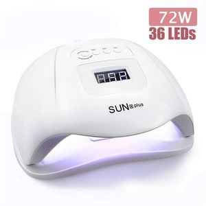 Tırnak kurutucuları 72W 36LEDS LED lamba kurutucu çift eller UV, hareket algılama manikür salonu aracı 221107