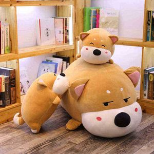 50Cm70Cm Beautiful Fat Shiba Inu Dog Cuddle Stuffed Soft Kawaii Animal Cartoon Pillow Cute Gift for Kids Baby ldren Girl J220729