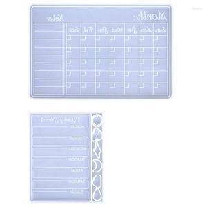 Baking Tools Calendar Resin Mold Silicone For Dry Erase Epoxy Casting Weekly And Monthly Plans