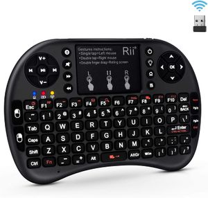Rii i8 Plus telecomando portatile mini tastiera touch wireless retroilluminata a LED compatibile con Android TV Box Smart TV HTPC Raspberry Pi Win 7 8 10 Mac OS