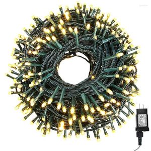 Strings Twinkle Star 100/200 LED Christmas String Lights Outdoor Fairy DC24V Green Wire Bulbs Mini 8 Modes For Xmas Tree