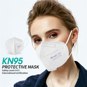 Elough KN95マスク呼吸器ダスト防止防止防止防止防止と霧のアンチ霧5層保護ダブルメルト吹き布折りたたみ工場価格