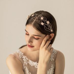 Headpieces o538 utsökta handgjorda bröllop brud hårkläder liten blomma pärlor brudar brudtärna huvudbonad kvinnor äktenskap tillbehör