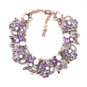 Choker Party Charm Rhinestone Flowers Necklace Women Fashion Crystal Jewelry Statement Bib Collar 2022 Halloween