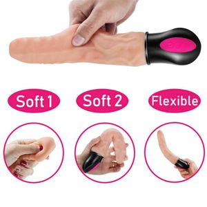 FLXUR 12 Mode Heating Realistic Dildo Vibrator Flexible Soft Silicone Penis G Spot Vagina Masturbator Sex Toy For Women247O