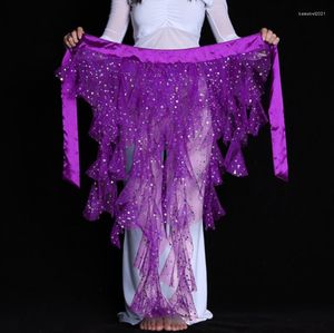 Sahne giyim 2022 kadın giyim oryantal dans kıyafetleri balık kuyruğu etek ayarlanabilir Fit sarılmış kemer dans pul cıngıllı şal