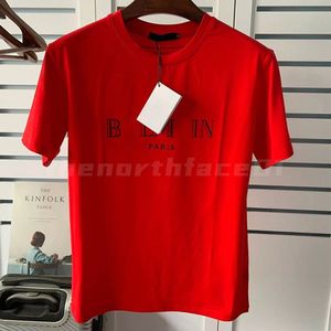 Lüks Erkek Tasarımcı Tişört Siyah Kırmızı Mektup Baskılı Gömlek Kısa Kollu Moda Marka Tasarımcısı Top Tees Asya Boyutu S-XXL