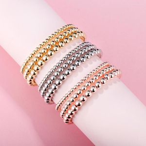 Strand 3st P￤rlor armband 4mm 5mm 6mm CCB Plastic Elastic Bangles Femme Gift for Women Punk Fashion Jewelry Drop 2022