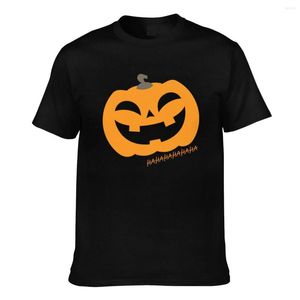 Men's T Shirts Cute Pumpkin Jack O Lantern Laughing T-Shirts Halloween Retro Crewneck T-Shirt Streetwear Man Premium Tops