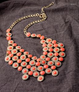 Colliers pendants 2022 EST Collier de déclaration de bulle de résine orange pour femmes Accessoires de bijoux de mode